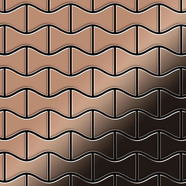 ALLOY Mosaik Fliese Massiv Metall Titan Hochglänzend Kupfer 1,6mm Stark Kis günstig online kaufen