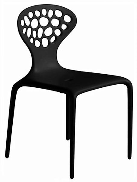 Stapelbarer Stuhl Supernatural plastikmaterial schwarz - Moroso - Schwarz günstig online kaufen