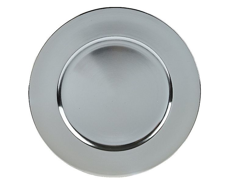 Kaemingk Dekoteller Dekoteller Platzteller Kunststoff Ø 33cm H.1.5cm silber günstig online kaufen
