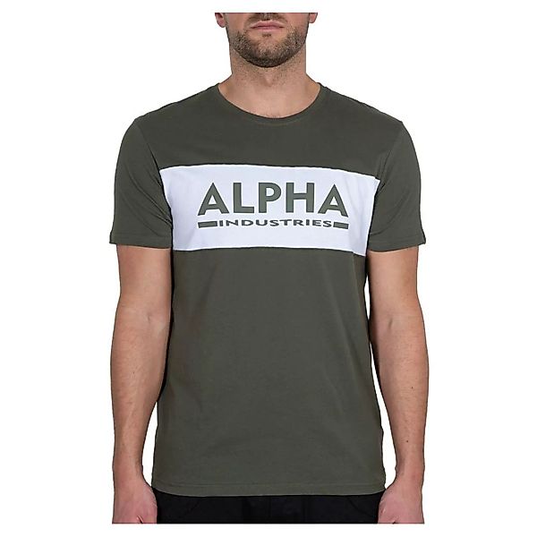 Alpha Industries Alpha Inlay Kurzärmeliges T-shirt 2XL Dark Olive / White günstig online kaufen