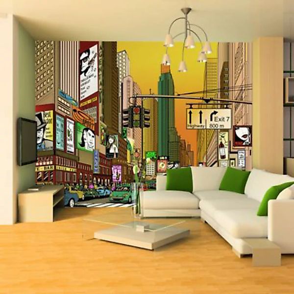 artgeist Fototapete Pulsierende Stadt - NY mehrfarbig Gr. 200 x 154 günstig online kaufen