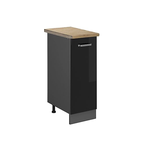 Vicco Apothekerschrank R-Line Schwarz Hochglanz/Anthrazit 30 cm AP Eiche günstig online kaufen