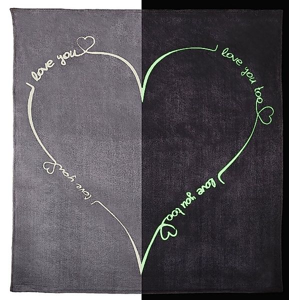 Wohndecke Love you (Glow in the Dark), One Home, Kuscheldecke flauschig war günstig online kaufen