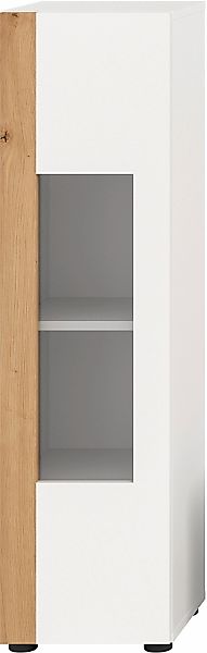 INOSIGN Vitrine "Svala, Höhe 112 cm, Holzdekor, 1 Tür", (1 St.), 3 Einlegeb günstig online kaufen