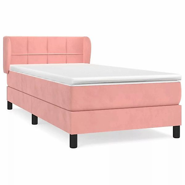 vidaXL Boxspringbett, Boxspringbett mit Matratze Rosa 100x200 cm Samt günstig online kaufen