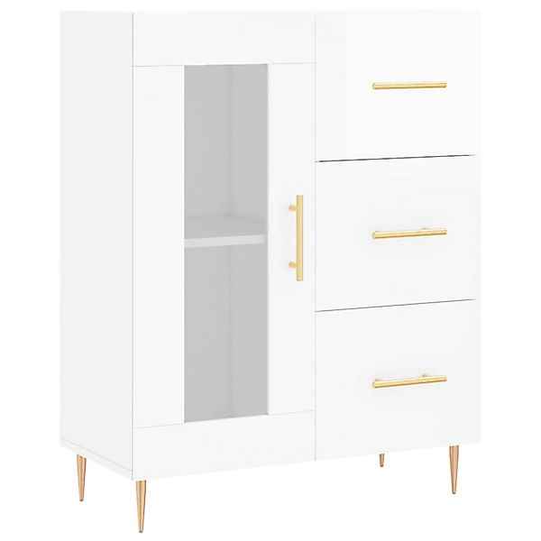 vidaXL Sideboard Hochglanz-Weiß 69,5x34x90 cm Holzwerkstoff 828030 günstig online kaufen
