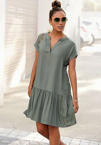 s.Oliver Blusenkleid mit Volant am Rock, Tunikakleid, Sommerkleid, Basic günstig online kaufen