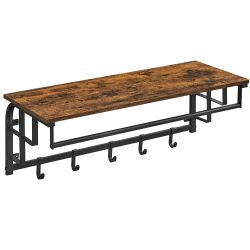 VASAGLE Wandgarderobe, Wandregal mit Haken, Länge günstig online kaufen