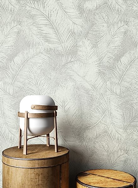 Newroom Vliestapete, Grau Tapete Modern Dschungel günstig online kaufen