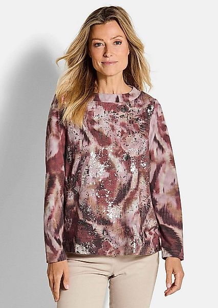 GOLDNER Print-Shirt Langarm Printshirt, U-Boot-Ausschnitt Longsleeve mit Me günstig online kaufen