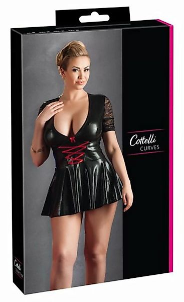 Cottelli CURVES Minikleid Cottelli CURVES - Kleid schwarz/rot 2XL günstig online kaufen