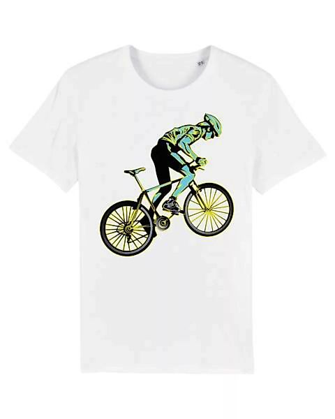 Bio T-shirt Mit Rennrad, Bio Shirt Mit Rennradfahrer, Bike Shirt, günstig online kaufen