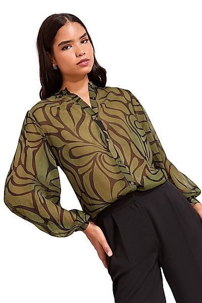 Friends Like These Langarmbluse Friends Like These kragenlose Chiffonbluse günstig online kaufen