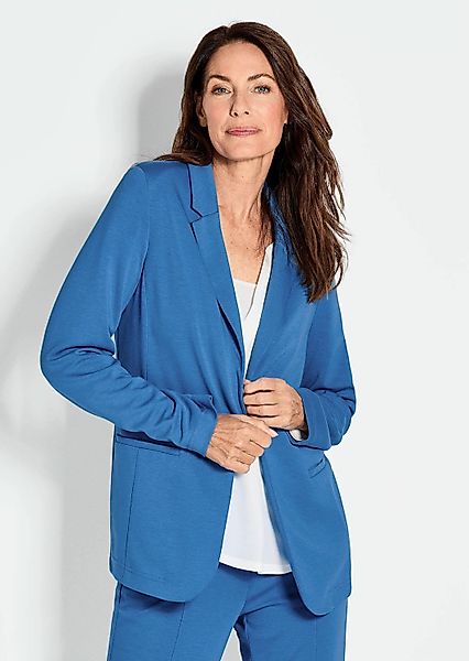 GOLDNER Jerseyblazer Grauer Damenblazer mit Reverskragen günstig online kaufen