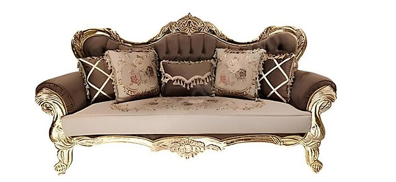 Xlmoebel Sofa Barock Chesterfield Dreisitzer Sofa in Goldstoff für elegante günstig online kaufen