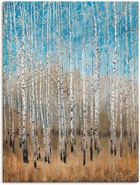 Artland Leinwandbild "Staubige blaue Birken II" Wald 1 Stk. tlg. auf Holzra günstig online kaufen