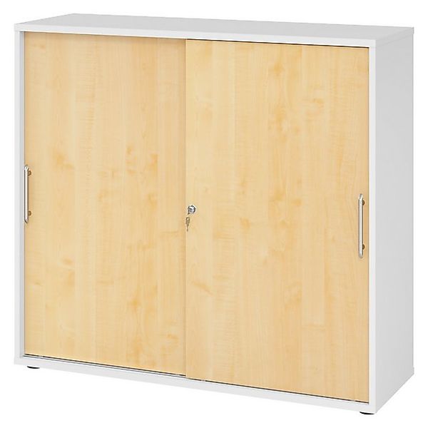 bümö Aktenschrank office Schiebetürenschrank Dekor: Weiß/Ahorn - Griffe: Re günstig online kaufen