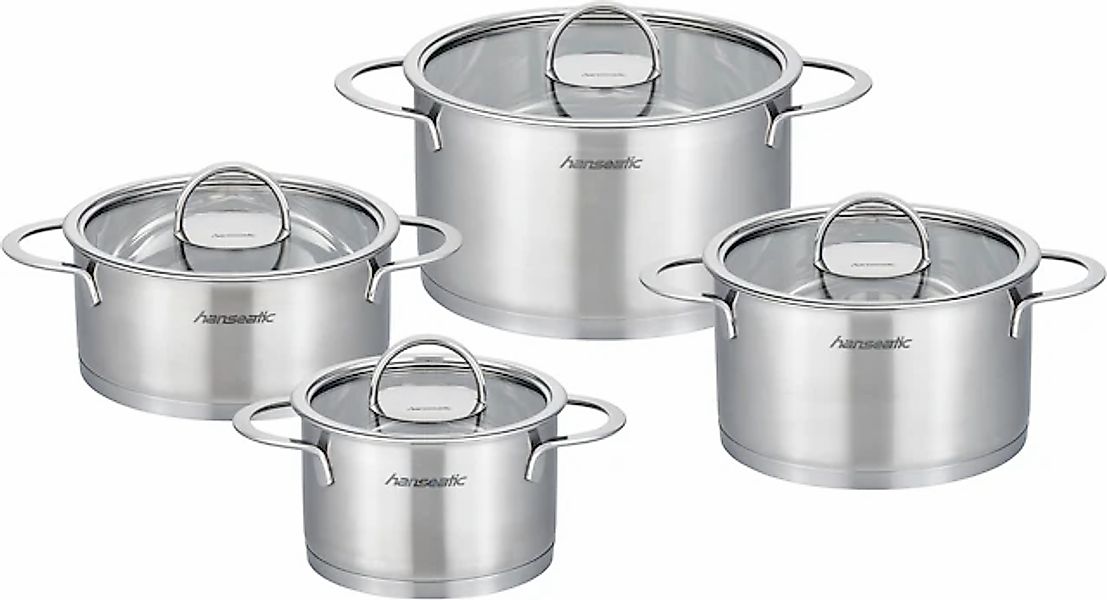 Hanseatic Topf-Set »hanseatic«, Edelstahl 18/10, (Set, 8 tlg., je 1 Fleisch günstig online kaufen