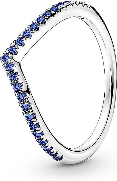 Pandora Fingerring Pandora Timeless Wishbone Funkelnder Blauer Ring 196316C günstig online kaufen