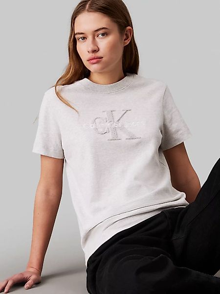 Calvin Klein Jeans T-Shirt "CHENILLE MONOLOGO REGULAR TEE", mit Logosticker günstig online kaufen