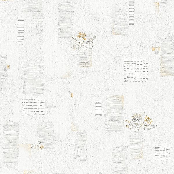 Bricoflor Florale Tapete Weiß Helle Papier Blumentapete Ideal für Esszimmer günstig online kaufen