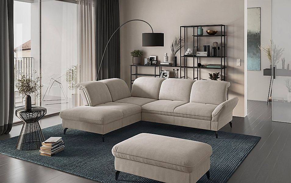 sit&more Ecksofa »Leandro L-Form«, Wahlweise mit Bett-, Kopfteil - und Arml günstig online kaufen