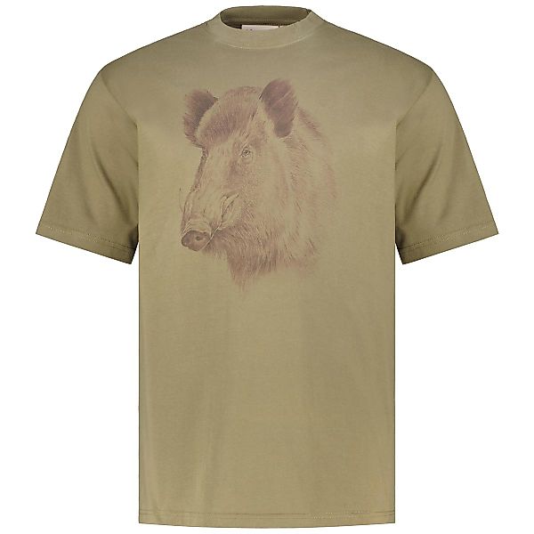 Hubertus T-Shirt mit Motiv-Print Farbe laubgrün Größe: 4XL günstig online kaufen