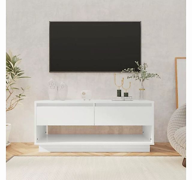 furnicato TV-Schrank Hochglanz-Weiß 102x41x44 cm Holzwerkstoff günstig online kaufen