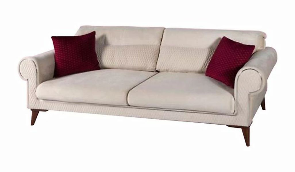 JVmoebel Sofa, Dreisitzer Sofa 3 Sitzer Stoff beige Couch Sofa große Polste günstig online kaufen