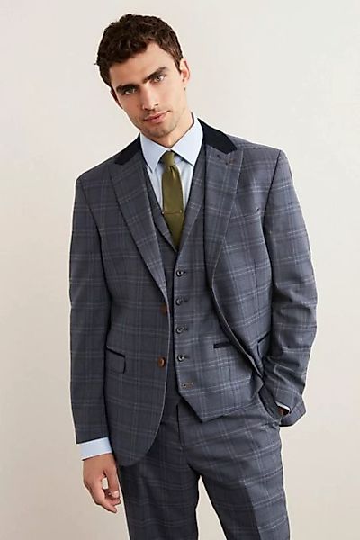 Next Baukastensakko Karierter Anzug mit Besatz: Sakko (1-tlg) günstig online kaufen