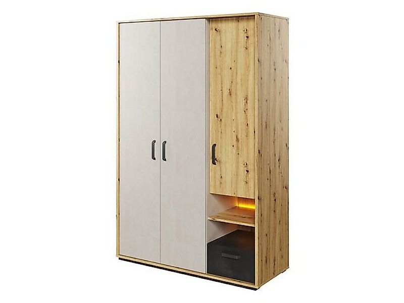 MIRJAN24 Kleiderschrank 3D1S Qubic QB02 (mit drei Drehtüren und Schublade) günstig online kaufen