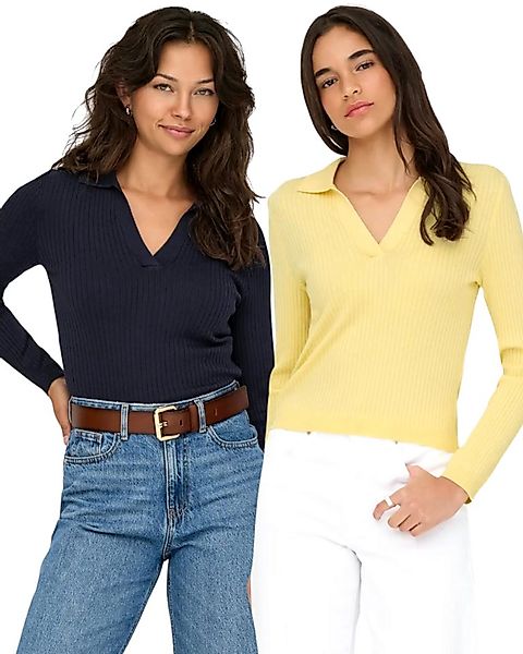 ONLY Polokragenpullover (Spar-Set, 2er-Pack) Damen Strickpullover mit klass günstig online kaufen