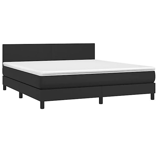 vidaXL Boxspringbett mit Matratze & LED Schwarz 180x200 cm Kunstleder 31341 günstig online kaufen