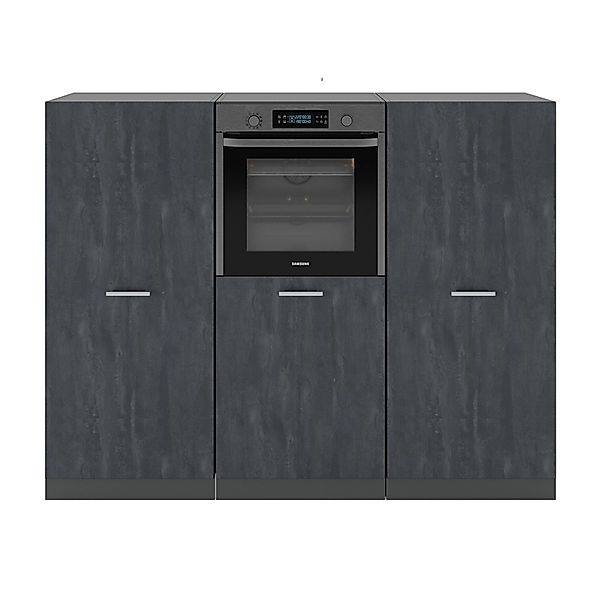 Vicco R-Line Einbauküche Schwarz Beton/Anthrazit 180 cm ohne Arbeitsplatte günstig online kaufen
