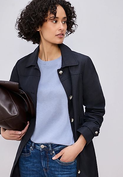 STREET ONE Kurzarmpullover in Strick-Optik und mit Rundhals günstig online kaufen