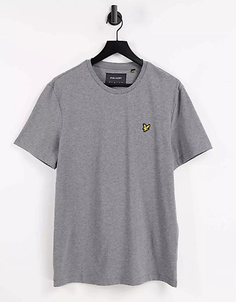 Lyle & Scott – T-Shirt aus Bio-Baumwolle mit Logo in Kalkgrau günstig online kaufen