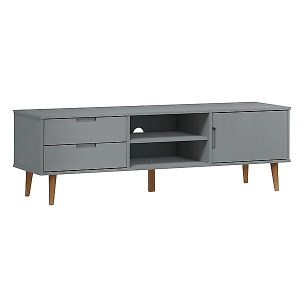 VidaXL TV-Schrank MOLDE Grau 158x40x49 cm Massivholz Kiefür günstig online kaufen