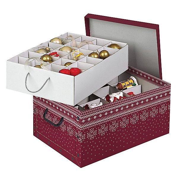 Kreher Aufbewahrungsbox Karton für Christbaumkugeln, Dekor: günstig online kaufen