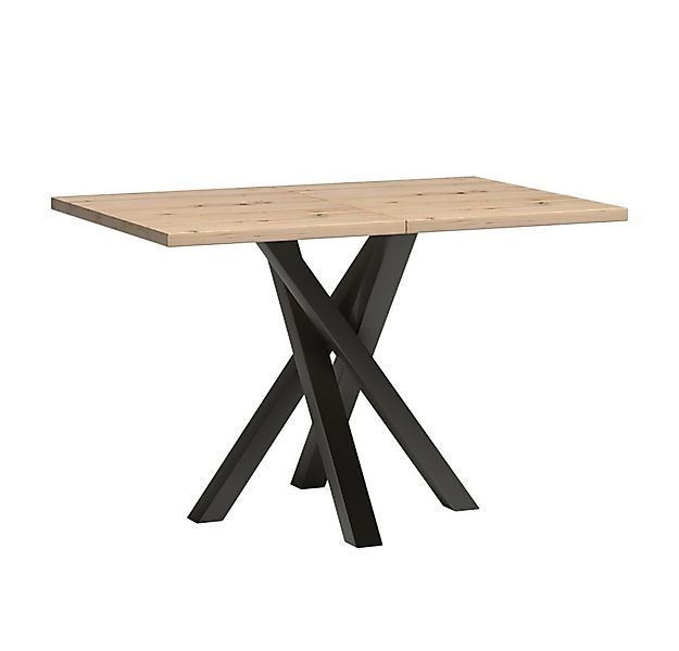 Lomadox Esstisch CALLAO-161, ausziehbar 120-160 cm Eiche mit Metallgestell günstig online kaufen
