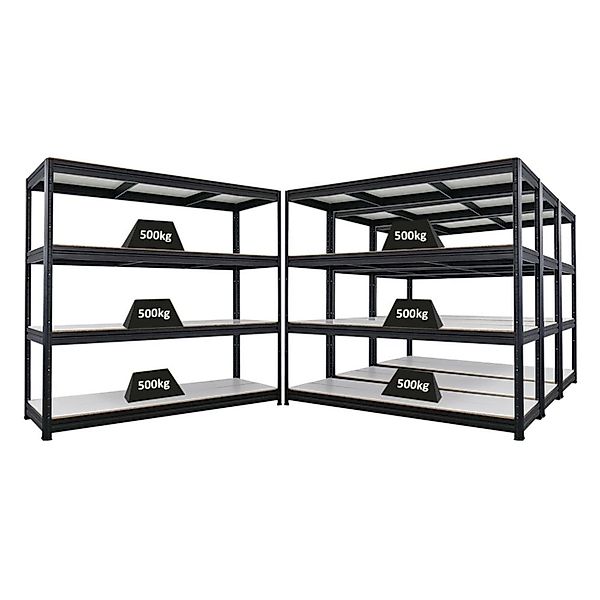 PROREGAL Mega Deal 4x Schwerlastregal Dino HxBxT 180x200x60cm 4 Melamin-Ebe günstig online kaufen