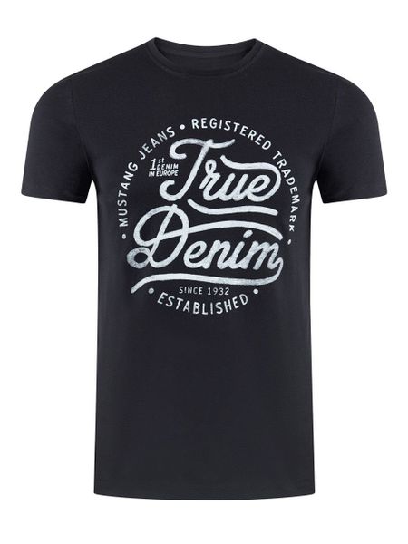 Mustang Herren T-Shirt Mehrfarbig Rundhals Regular Fit S bis 6XL günstig online kaufen