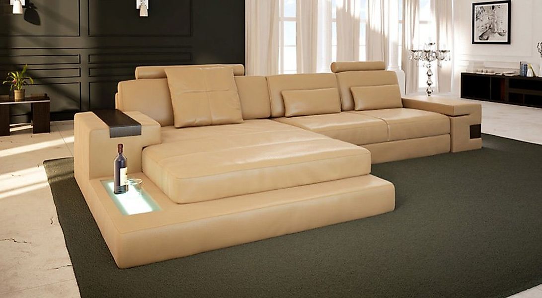 BULLHOFF Wohnlandschaft Wohnlandschaft Leder Ecksofa Designsofa »HAMBURG II günstig online kaufen