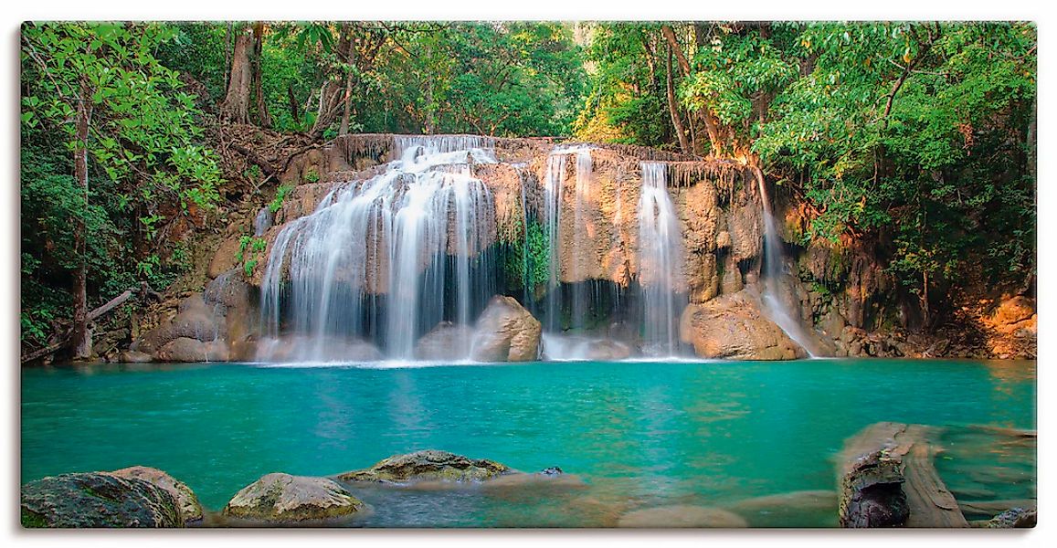 Artland Leinwandbild "Wasserfall im Wald National Park" Gewässer 1 Stk. tlg günstig online kaufen