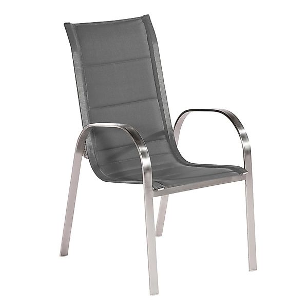 Merxx Lucca Stapelsessel 2er-Set Edelstahl/Textil günstig online kaufen