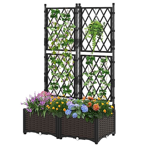 KOMFOTTEU Blumenkasten, Hochbeet mit Rankgitter, für günstig online kaufen