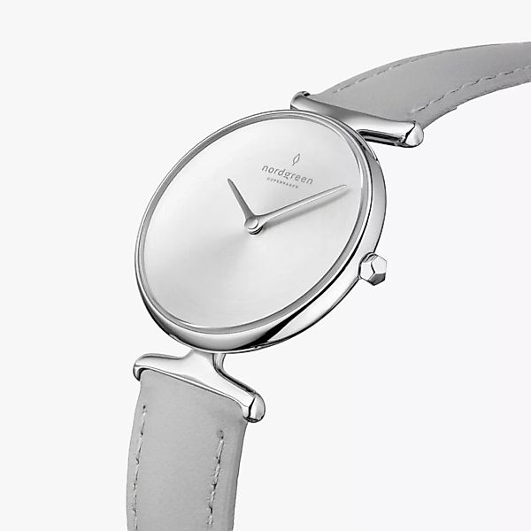 Armbanduhr Unika Silber | Mattes Edelstahl Ziffernblatt - Italienisches Led günstig online kaufen