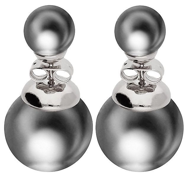 LÖB Paar Ohrstecker Silber Ohrringe Zwei Doppel Perlen Perlenohrringe Kugel günstig online kaufen