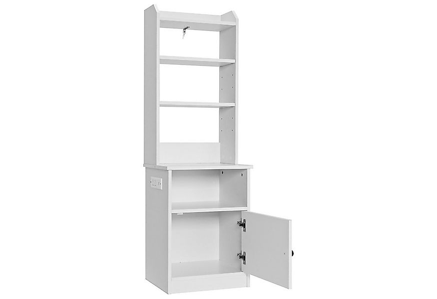 COSTWAY Nachttisch, mit verstellbarem Regal & Steckdosen & USB-Anschluss günstig online kaufen