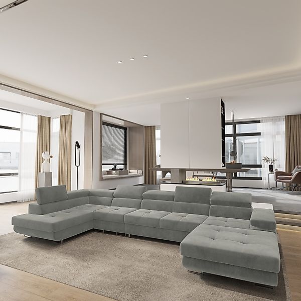 Masseno Ecksofa VELORA mit Schlaffunktion U-Form, günstig online kaufen