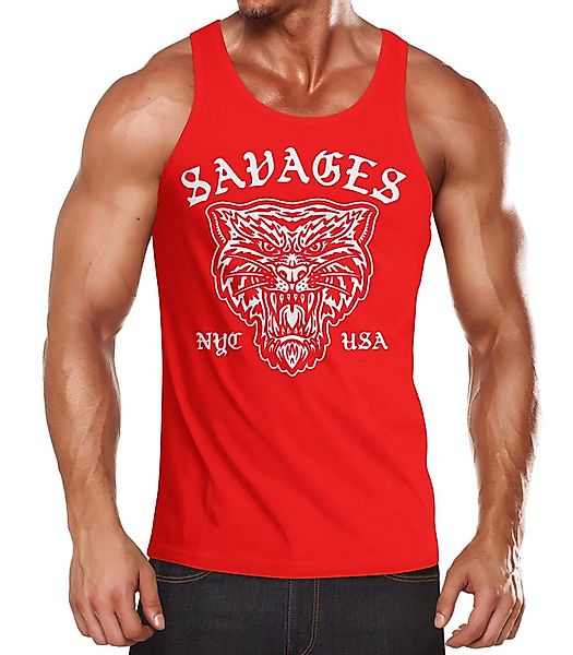 Neverless Tanktop Herren Tank-Top Tiger Vintage günstig online kaufen